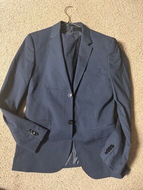 H&M Men's Dark Blue Two-Button Blazer and matching pants